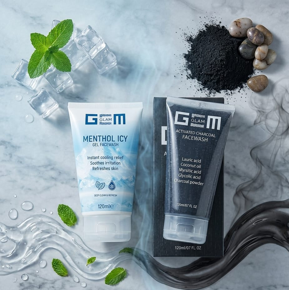 Pack of 2 Activated Charoal & Menthol Icy facewash